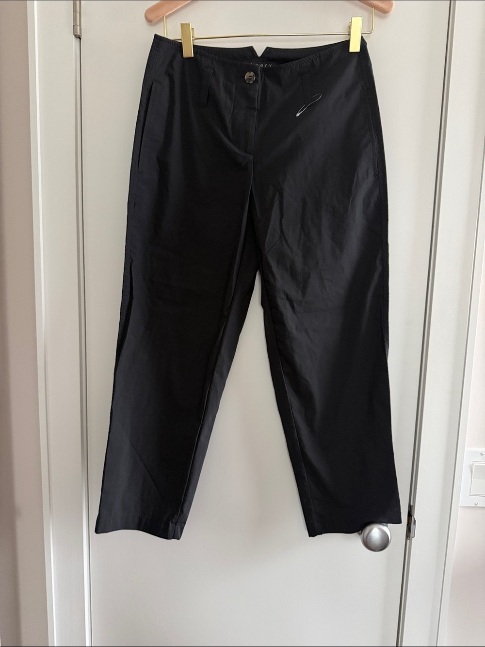 Theory Black Women’s cotton blend cropped pants trousers size 00